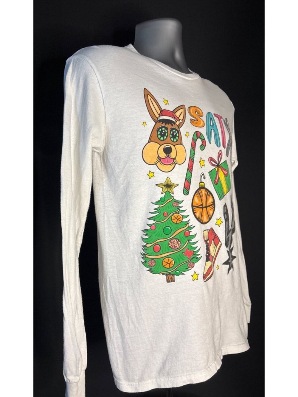 San Antonio Spurs White Long Sleeve T-Shirt Spurs Mascot Coyote Size S SATX - Picture 5 of 14